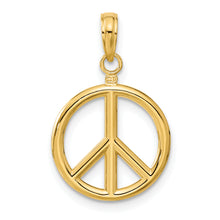 Load image into Gallery viewer, 14k 3D Polished Peace Sign Charm
