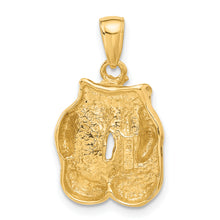 Load image into Gallery viewer, 14k Solid Polished Open-Backed Boxing Gloves Pendant
