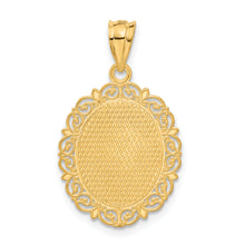 Load image into Gallery viewer, 14k Solid Satin Polished Taurus Zodiac Oval Pendant
