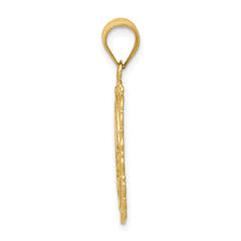 Load image into Gallery viewer, 14k Solid Satin Polished Cancer Zodiac Oval Pendant
