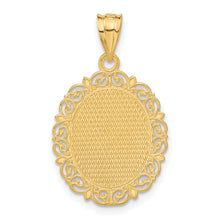 Load image into Gallery viewer, 14k Solid Satin Polished Cancer Zodiac Oval Pendant
