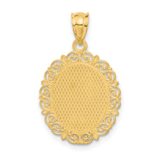 Load image into Gallery viewer, 14k Solid Satin Polished Leo Zodiac Oval Pendant
