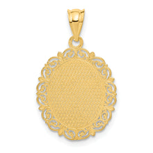 Load image into Gallery viewer, 14k Solid Satin Polished Virgo Zodiac Oval Pendant
