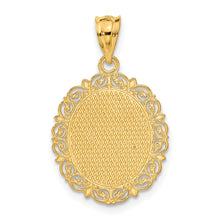 Load image into Gallery viewer, 14k Solid Satin Polished Pisces Zodiac Oval Pendant
