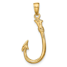 Load image into Gallery viewer, 14k 3-D Fishing Hook Pendant
