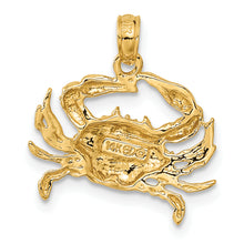 Load image into Gallery viewer, 14k Blue Crab Pendant

