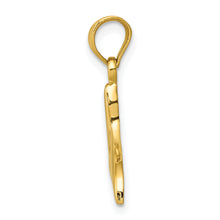 Load image into Gallery viewer, 14k Solid Polished Open-Backed Whale Tail Pendant
