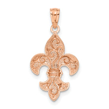 Load image into Gallery viewer, 14k Rose Gold Fleur de lis Pendant
