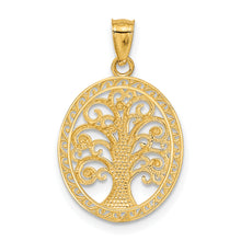 Load image into Gallery viewer, 14k w/ Rhodium Tree of Life Pendant
