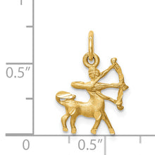 Load image into Gallery viewer, 14k Satin Diamond-cut Sagittarius Zodiac Charm
