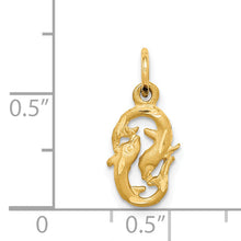 Load image into Gallery viewer, 14k Satin Diamond-cut Pisces Zodiac Charm
