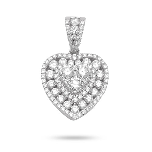 14KW 1.40CTW DIAMOND HEART CLUSTER PENDANT