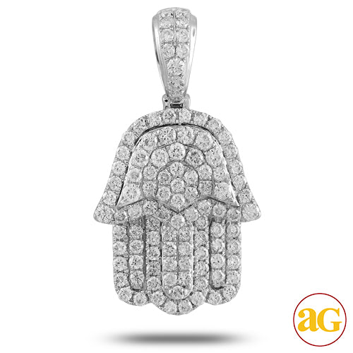 14KW 1.00CTW DIAMOND 'HAMZA' PENDANT