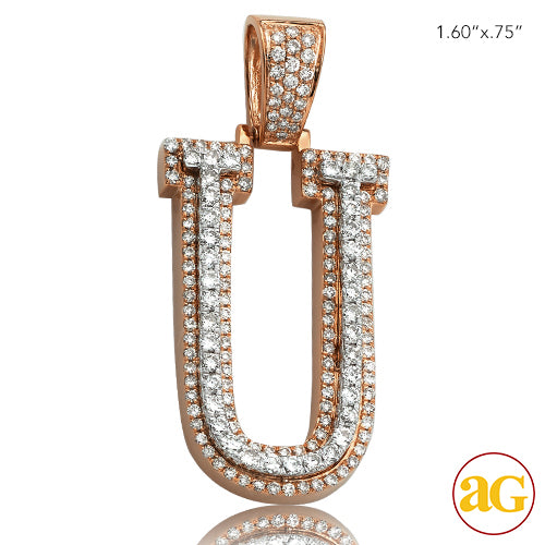 10KR+W 1.50CTW DIAMOND TWO TONE INITIAL PENDANT