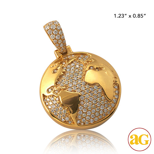 10KY 0.75CTW DIAMOND HALF GLOBE PENDANT