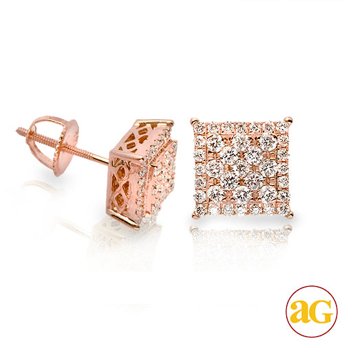 14KR 0.65CTW SQUARE CLUSTER DIAMOND SQ. PRONG