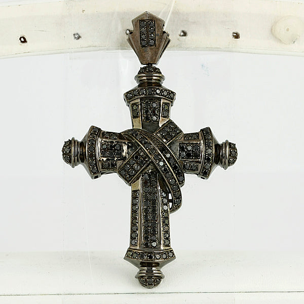 10K 4.00CTW BLACK DIAMOND CROSS