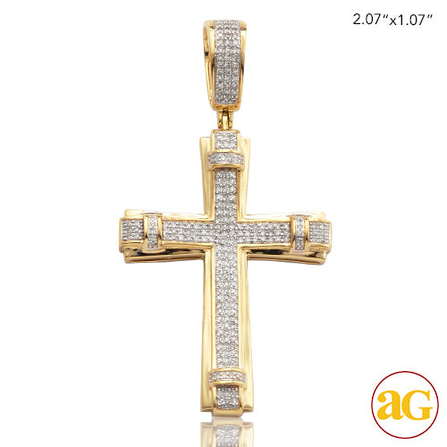 10KY 0.50CTW MICROPAVE DIAMOND CROSS PENDANT