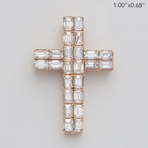 10KR 1.88CTW TWO-ROW EMERALD CROSS