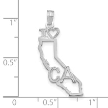 Load image into Gallery viewer, 14K White Gold Solid California State Pendant
