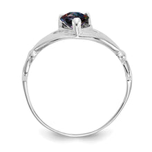 Load image into Gallery viewer, 14k White Gold CZ June Birthstone Claddagh Heart Ring
