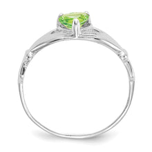 Load image into Gallery viewer, 14k White Gold CZ August Birthstone Claddagh Heart Ring
