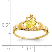 Load image into Gallery viewer, 14k CZ November Birthstone Claddagh Heart Ring
