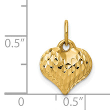 Load image into Gallery viewer, 14K Polished and Textured 3-D Heart Pendant
