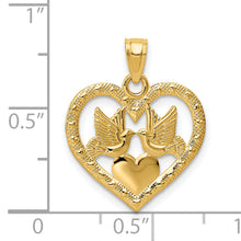Load image into Gallery viewer, 14K Polished Doves in Heart Pendant
