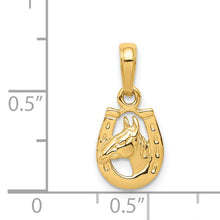 Load image into Gallery viewer, 14K Horseshoe with Horse Head Pendant
