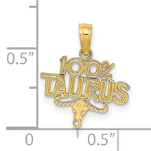 Load image into Gallery viewer, 14K 100% TAURUS Zodiac Charm
