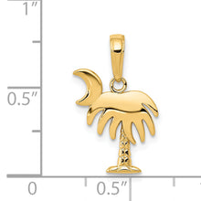 Load image into Gallery viewer, 14K Charleston Palm Tree with Moon Pendant

