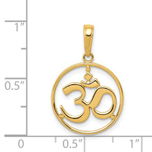 Load image into Gallery viewer, 14K Cut-out Round Frame Yoga Om Symbol Pendant
