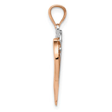 Load image into Gallery viewer, 14K Two-tone Polished Diamond-cut Intertwined Hearts Pendant
