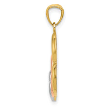 Load image into Gallery viewer, 14K Two-tone and White Rhodium Polished 3 Hearts Pendant
