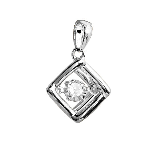 14KW 0.15CTW DANCING DIAMOND PENDANT