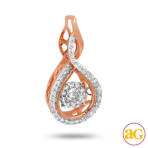 14KR 0.25CTW DANCING DIAMOND PENDANT