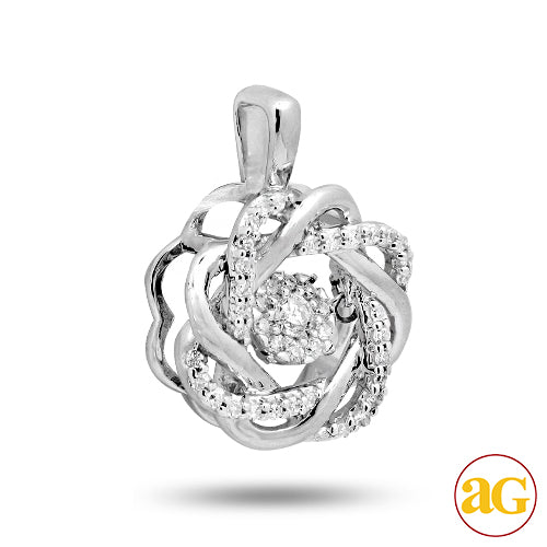 14KW 0.25CTW DANCING DIAMOND PENDANT