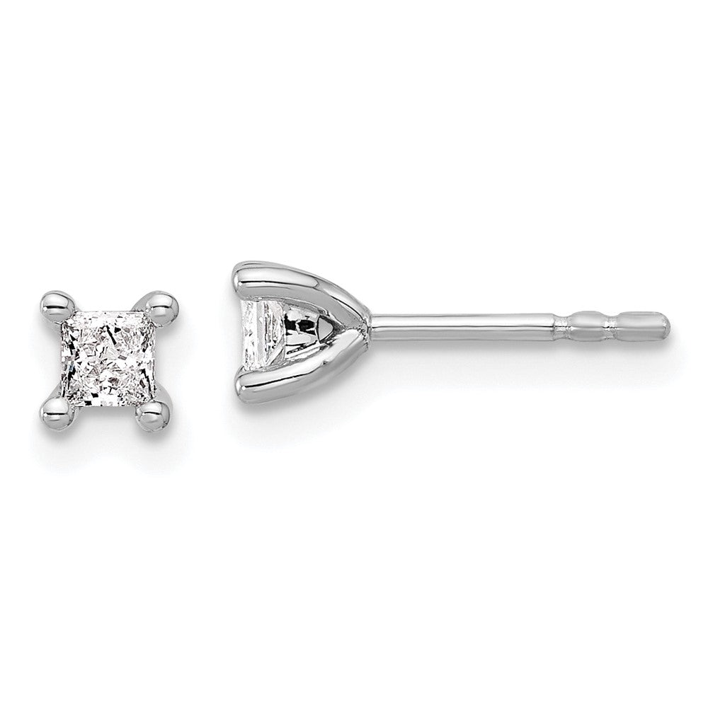 14kw .25ctw VS DEF Lab Grown Princess Diamond 4 Prong Earrings