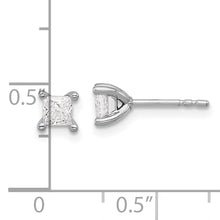 Load image into Gallery viewer, 14K White Gold Lab Grown Diamond 1/2ctw Princess VS DEF 4 Prong Earrings
