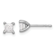 Load image into Gallery viewer, 14K White Gold Lab Grown Diamond 1/2ctw Princess VS DEF 4 Prong Earrings

