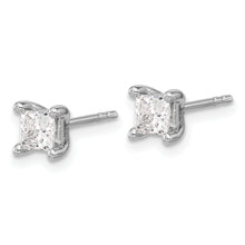 Load image into Gallery viewer, 14K White Gold Lab Grown Diamond 3/4ctw Princess VS DEF 4 Prong Earrings
