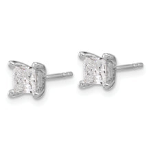Load image into Gallery viewer, 14K White Gold Lab Grown Diamond 1ctw Princess VS DEF 4 Prong Earrings
