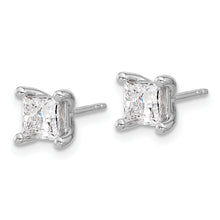 Load image into Gallery viewer, 14K White Gold Lab Grown Diamond 1 1/2ctw Princess VS DEF 4 Prong Earrin

