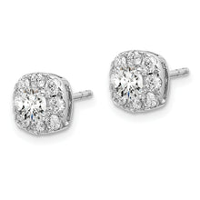 Load image into Gallery viewer, 14K White Gold Lab Grown Diamond VS/SI FGH Cushion Halo Earrings
