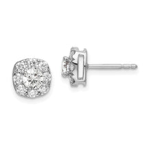 Load image into Gallery viewer, 14K White Gold Lab Grown Diamond VS/SI FGH Cushion Halo Earrings
