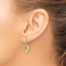 Load image into Gallery viewer, 14k Two-tone Peridot and Diamond Dangle Earrings
