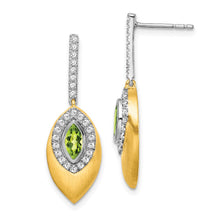 Load image into Gallery viewer, 14k Two-tone Peridot and Diamond Dangle Earrings
