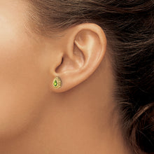 Load image into Gallery viewer, 14k Pear Peridot Post Earrings
