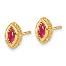 Load image into Gallery viewer, 14k Marquise Ruby Post Earrings
